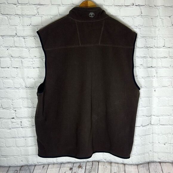 Timberland Super Deep Brow Mens Brown Fleece Vest Full Zip size XL NEW - Picture 4 of 7